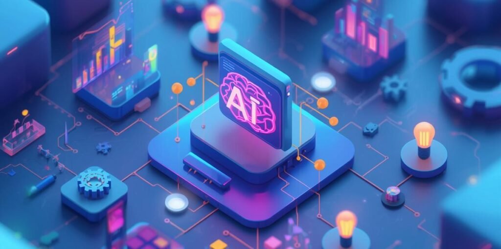 Rappresentazione futuristica dell'intelligenza artificiale applicata alle imprese per fare digital marketing